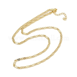 Brass Textured Oval Link Chain Necklaces&nbsp;NJEW-C091-01G