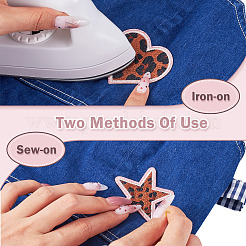 12Pcs 6 Styles Polyester Leopard Print Embroidery Cloth Iron on/Sew on Patches&nbsp;PATC-TA0001-57