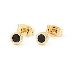 Brass Micro Pave Cubic Zirconia Stud Earrings&nbsp;EJEW-F405-22B-G01