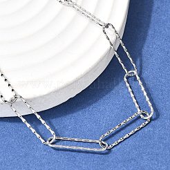 5MM 201 Stainless Steel Textured Paperclip Chain Necklaces for Unisex&nbsp;NJEW-K302-14P