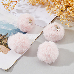 4Pcs Artificial Wool Pompom Ball Shoe Buckle Clips&nbsp;HJEW-WH00199
