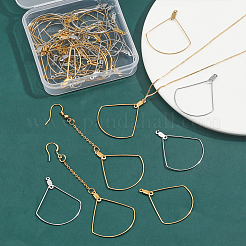 48Pcs 2 Color 304 Stainless Steel Wire Pendants&nbsp;STAS-CA0002-04
