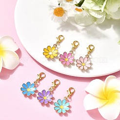 Alloy Enamel Flower Pendant Decorations&nbsp;HJEW-JM04325