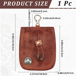 Vintage Cowhide Leather Coin Pouches Wallet Drawstring Bags with Clasps&nbsp;AJEW-CY0002-63