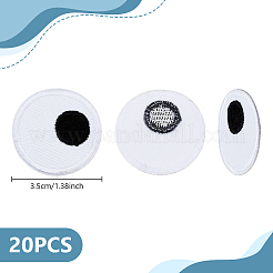 20Pcs Eyes Polyester Embroidery Iron on/Sew on Patches&nbsp;DIY-GA0010-06A-02