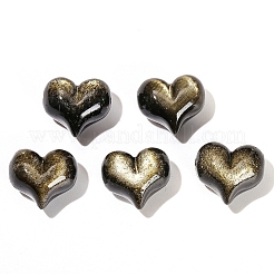 Natural Golden Sheen Obsidian Beads&nbsp;PW-WG54949-01