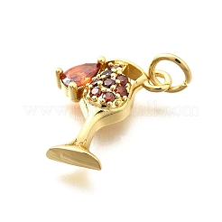 Brass Micro Pave Cubic Zirconia Pendants&nbsp;LS-KK-F896-05G