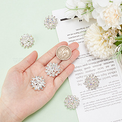 6Pcs 1-Hole Alloy Rhinestone Shank Buttons&nbsp;BUTT-AR0001-12