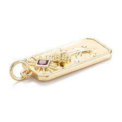 Brass Micro Pave Cubic Zirconia Pendants&nbsp;ZIRC-G170-05G