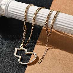 Ion Plating(IP) 304 Stainless Steel Chain Necklaces&nbsp;NJEW-M078-11G