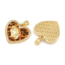 Brass Micro Pave Clear Cubic Zirconia Pendants&nbsp;CU-CBA415D-11G-02