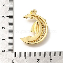 Rack Plating Brass with Cubic Zirconia Pendants&nbsp;KK-Z086-13G-02