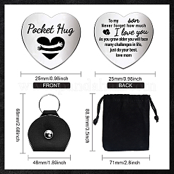 1 Set Friendship Theme Heart Double-Sided Engraved Stainless Steel Commemorative Decision Maker Coin&nbsp;AJEW-GL0001-60-002