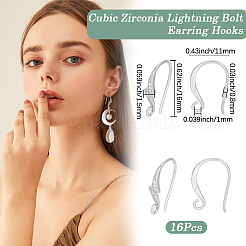 16Pcs Brass Cubic Zirconia Earring Hooks&nbsp;KK-BBC0027-64P
