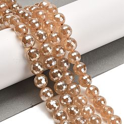 Electroplated Natural Quartz Round Beads Strands&nbsp;G-L598-A02-03A