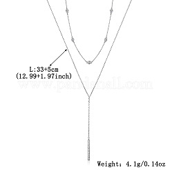 S925 Silver Zircon Y Letter Pendant Double Layer Necklace for Women&nbsp;MB8919-1