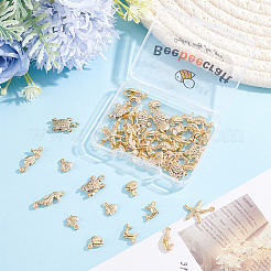 56Pcs 7 Styles Brass Pendants&nbsp;KK-BBC0028-12