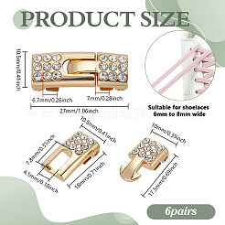 6 Pairs Zinc Alloy Rhinestone Snap Lock Clasps&nbsp;FIND-FG0005-21KCG