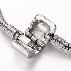 Tarnish Resistant 304 Stainless Steel European Style Round Snake Chains Bracelet Making&nbsp;STAS-I097-001D