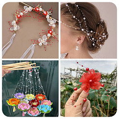 Acrylic Round Beaded Link Chains&nbsp;DIY-MB0007-001C