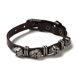 Alloy Skull Rivets Bracelet&nbsp;BJEW-C037-03B