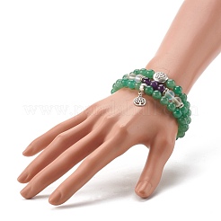 Tree of Life & Lotus Stretch Bracelets Set for Men Women&nbsp;BJEW-JB06723