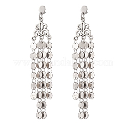 Flower Tibetan Style Alloy Tassel Stud Earrings&nbsp;EJEW-JE06457
