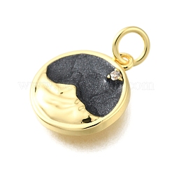 Brass Micro Pave Cubic Zirconia Pendants&nbsp;KK-S523-02G