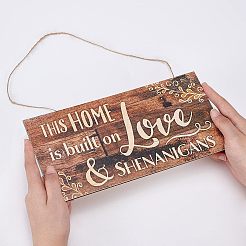 Natural Wood Hanging Wall Decorations for Front Door Home Decoration&nbsp;AJEW-FG0001-26