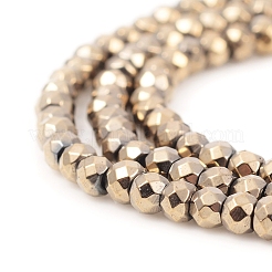PVD Vacuum Plating Non-magnetic Synthetic Hematite Beads Strands&nbsp;G-F682-03-AB