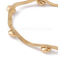 Crystal Rhinestone Beaded Herringbone Chain Bracelet&nbsp;BJEW-G656-03G