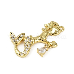 Brass Micro Pave Cubic Zirconia Pendants&nbsp;KK-M322-33G