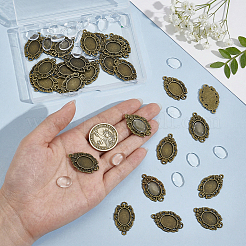 30Pcs Tibetan Style Alloy Pendant Cabochon Settings&nbsp;DIY-UN0008-63AB
