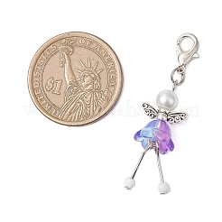 10Pcs Flower Angel Glass Pendant Decorations&nbsp;HJEW-JM03560