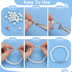6 Sets 3 Colors Brass Micro Pave Clear Cubic Zirconia Fold Over Clasps&nbsp;KK-ME0003-48