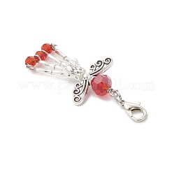 Glass & Glass Twisted Bugle Pendant Decorations&nbsp;HJEW-JM03637-02