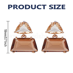2Pcs K9 Glass Triangle with Trapezoid Dangle Stud Earrings&nbsp;EJEW-LP0004-61