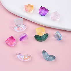 60Pcs 2 Styles Spray Painted Transparent Glass Beads&nbsp;GLAA-YW0003-98