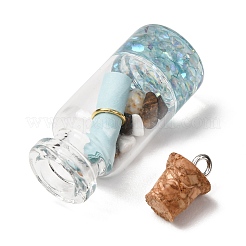 Resin & Glass Glass Wishing Bottle Pendants&nbsp;RE-CBA5B90-01