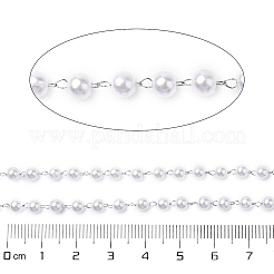 ABS Imitation Pearl Round Beaded Chains&nbsp;CHS-A015-06P