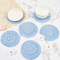 Handmade Knitting Cotton Cloth Fabric Coaster&nbsp;AJEW-WH20067-004B