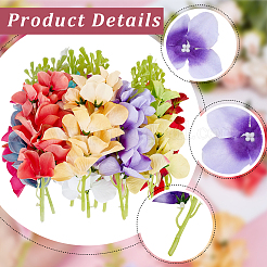 12Pcs 12 Colors Silk Fabric & Plastic Simulation Hyacinth&nbsp;AJEW-SC0031-56