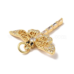 Rack Plating Brass Clear & Black Cubic Zirconia Pendants&nbsp;KK-H341-06G