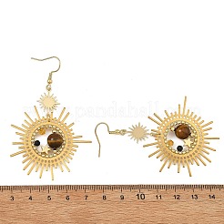 Brass Glass Dangle Earrings&nbsp;EJEW-MZ00802-01