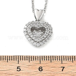 Heart 304 Stainless Steel Micro Pave Cubic Zirconia Pendant Necklaces for Women&nbsp;LS-NJEW-D288-05P