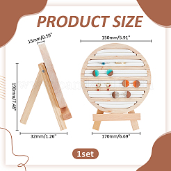 Round Wood Ring Display Trays&nbsp;RDIS-WH0011-38