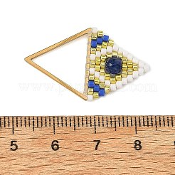 Natural Agate(Dyed & Heated) Faceted Round & Glass Seed Beaded Pendants&nbsp;PALLOY-MZ01405-01