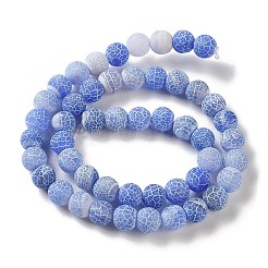 Frosted Natural Weathered Agate Beads Strands&nbsp;G-F367-8mm-01
