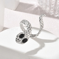 304 Stainless Steel with Cubic Zirconia Cuff Open Rings&nbsp;SA-CBAF5A1-04P