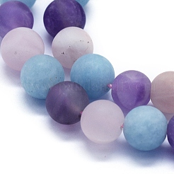 Natural Rose Quartz & Amethyst & Aquamarine Beads Strands&nbsp;G-E561-05F-8mm